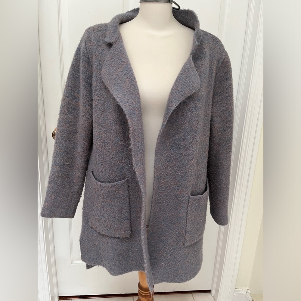 Sweater coat/cardigan size large, mauve